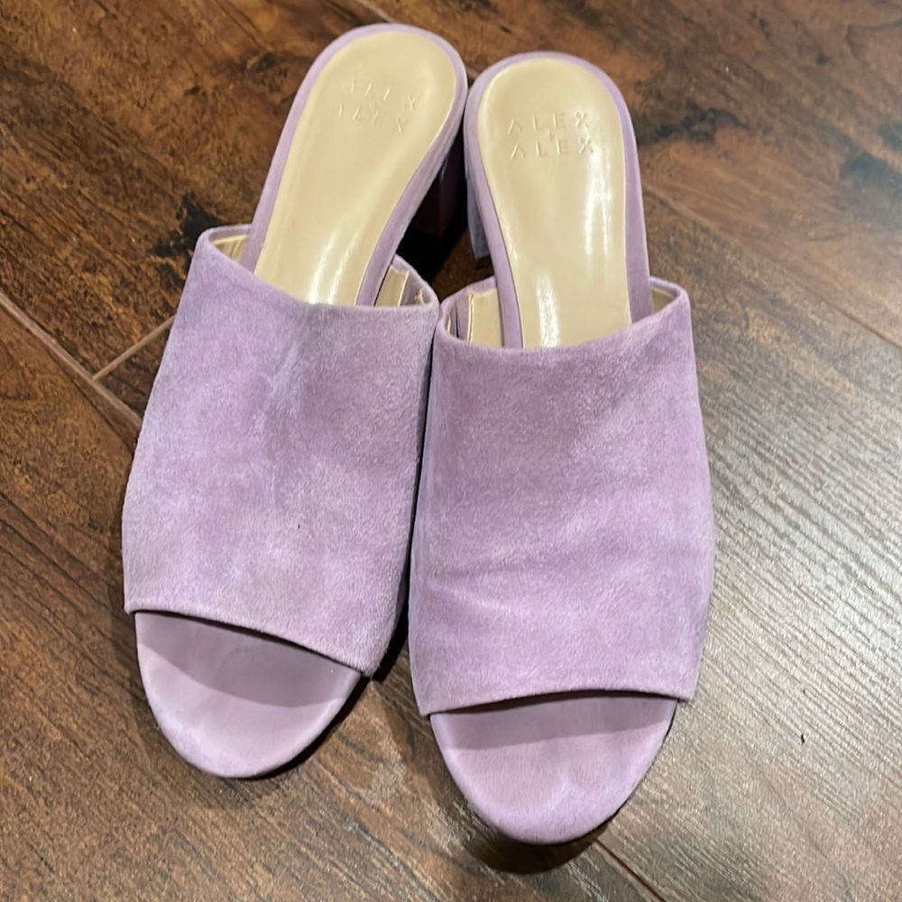 Alex & Alex Lilac Suede Slides
